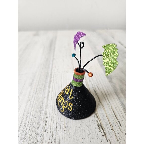 Pier 1 bat wings Halloween ornament glitter RARE vintage Xmas tree - Picture 2 of 9